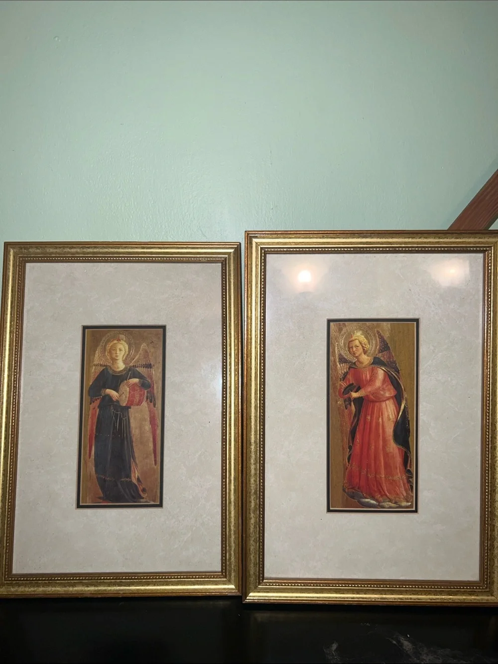 Vintage Fra Angelico Angel Prints Gold Framed Wall Art